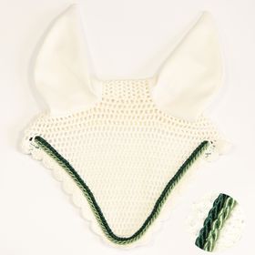 Eskadron Fliegenohren white mit 2fach Kordel lind green, tanne (darkgreen)