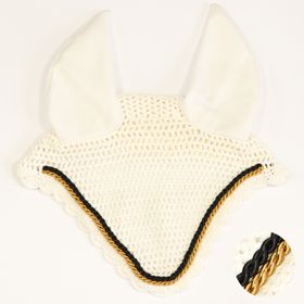 Eskadron Fliegenohren white mit 2fach Kordel goldfarben, black