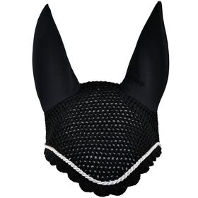 Eskadron Fliegenohren black mit silberfarbener Kordel, Warmblut & Pony - NEU