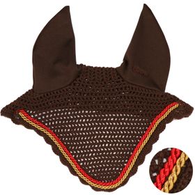 Eskadron Fliegenohren choco mit 2fach Kordel goldfarben,rot