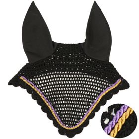 Eskadron Fliegenohren black mit 2fach Kordel gold, lila