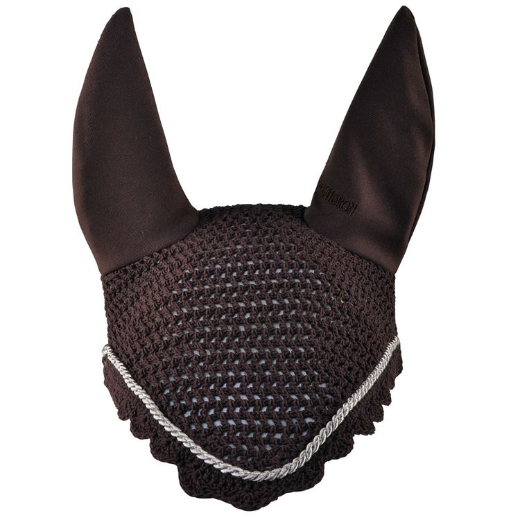 Eskadron Fliegenohren choco mit silberfarbener Kordel, Warmblut & Pony - NEU