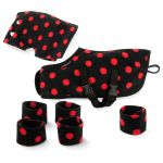 Crafty Ponies Kuscheldecke Set Schwarz Rot Punkt