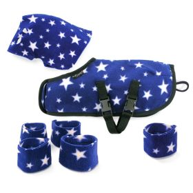 Crafty Ponies Kuscheldecke Set Blau mit weißen Sternen