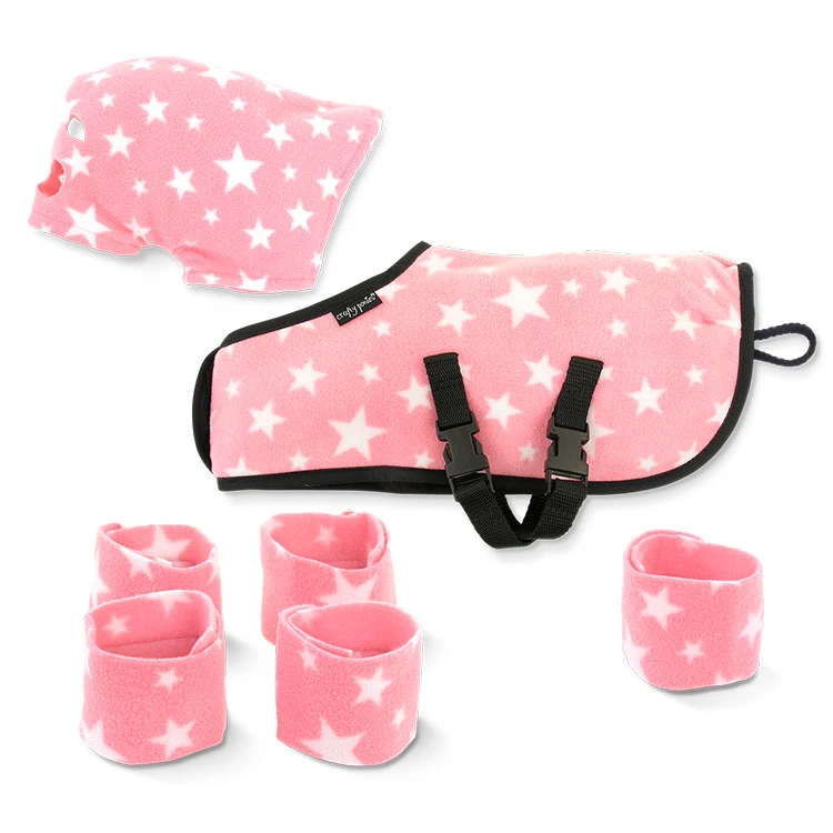 Crafty Ponies Kuscheldecke Set Rose mit weißen Sternen