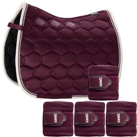 SET Eskadron Schabracke Glossy Wave mit doppel Kordel blackberry & Bandagen