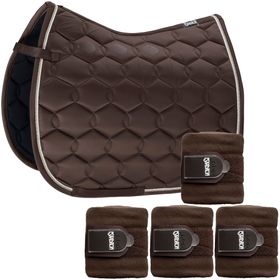 SET Eskadron Schabracke Glossy Wave darkbrown mit doppel Kordel & Bandagen