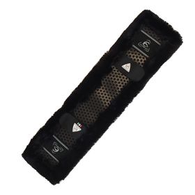 ACAVALLO - Gel Sattelgurtschoner mit ECO- Wolle klassisch, schwarz/schwarz AC-594