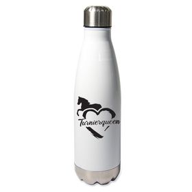 Edelstahl-Thermosflasche weiß mit Druck: Turnierqueen