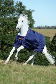 Bucas Therapy Turnout Decke Light Navy/ Orange