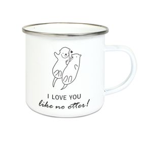 Emalie Tasse: I LOVE YOU - LIKE NO OTTER Kaffeebecher Kaffeetasse bedruckt