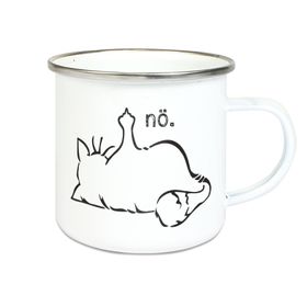 Emalie Tasse: NÖ (KATZE) Kaffeebecher Kaffeetasse bedruckt