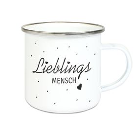 Emalie Tasse: LIEBLINGSMENSCH Kaffeebecher Kaffeetasse bedruckt