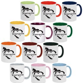 Tasse mit Spruch: Turnierqueen, Tasse, Kaffeebecher, Kaffeetasse bedruckt, Pferdetasse