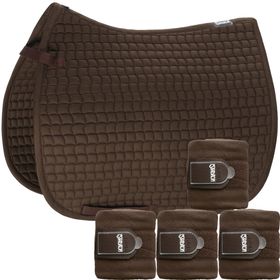 Set Eskadron Basic Cotton Schabracke mit Fleecebandagen in darkbrown