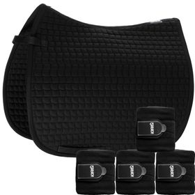 Set Eskadron Basic Cotton Schabracke mit Fleecebandagen in black