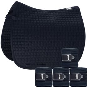 Set Eskadron Basic Cotton Schabracke mit Fleecebandagen in nightblue