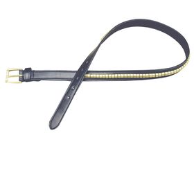 Euroriding Leder Gürtel mit Metallverzierungs Schnallen in Schwarz / Silber