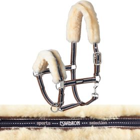 Eskadron Halfter Lammfell Dornschnalle New Basic in cognac-creme-nightblue