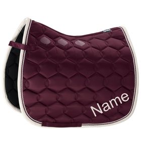 Eskadron Dressur Kordel-Schabracke Glossy Wave in blackberry mit Namen bestickt 