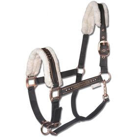 Waldhausen Fauxfur Halfter Elegant in schwarz/rosegold
