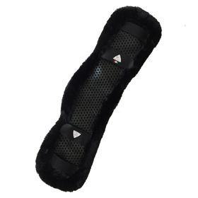 ACAVALLO - Gel Sattelgurtschoner mit ECO-Wolle anatomisch geformt, schwarz/schwarz- AC595