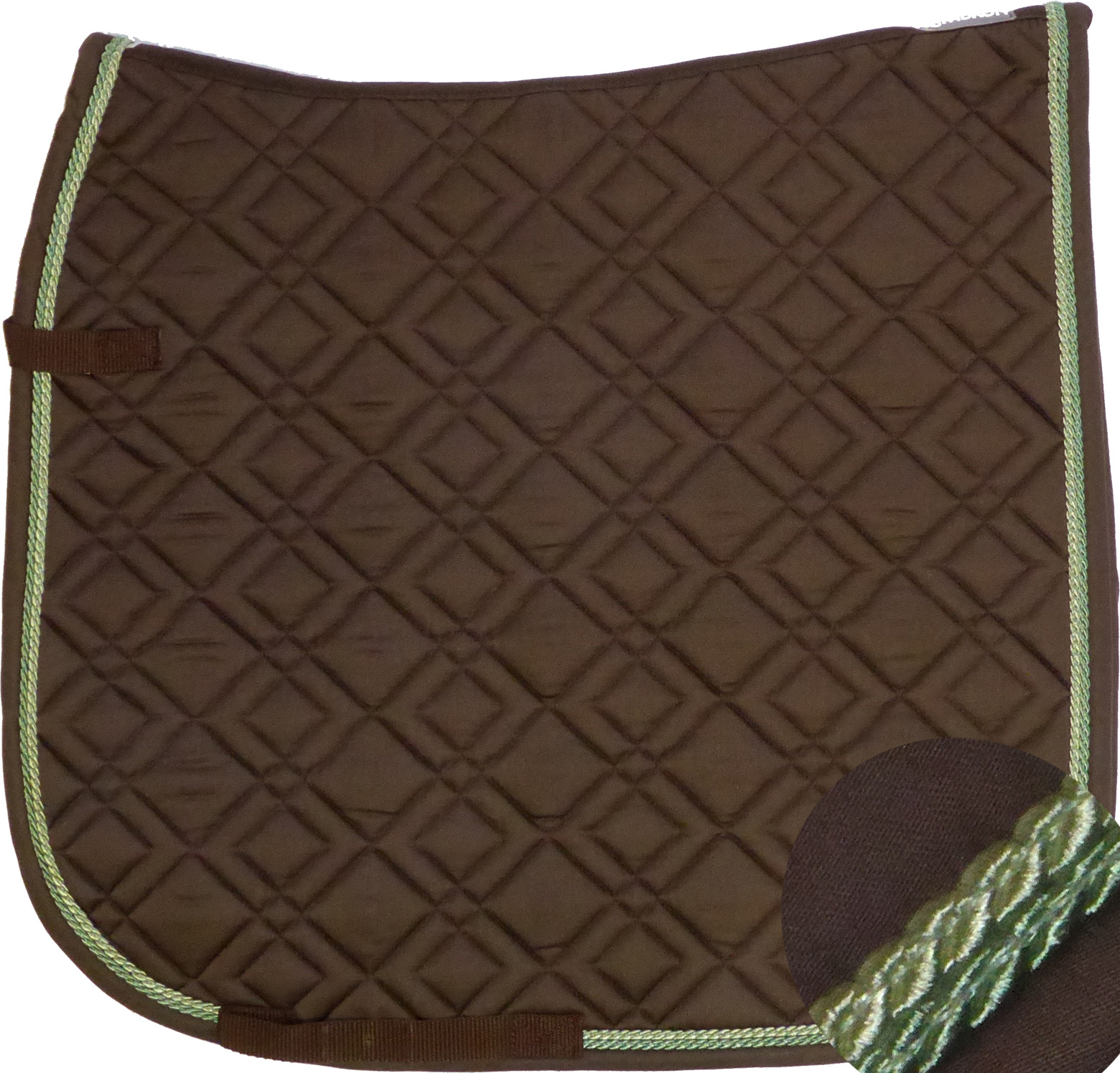 ESKADRON Brillant Schabracke choco, 2fach Kordel lind/lightgreen