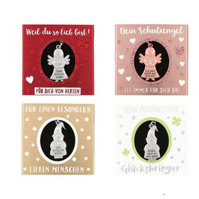 Schutzengel- und Wichtelanhänger in Geschenkbox