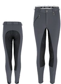Pikeur Kinder Reithose Lugana Kontrast in anthrazit/schwarz, Gr. 140