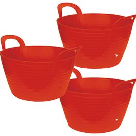 3er Pack flexibler Trog FlexBag 12l Fassungsvermögen in rot
