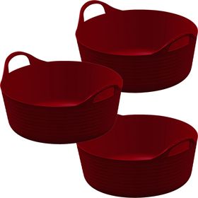 3er Pack flexibler Trog FlexBag 15l Fassungsvermögen in rot