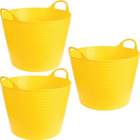 3er Pack flexibler Trog FlexBag 28l Fassungsvermögen in gelb