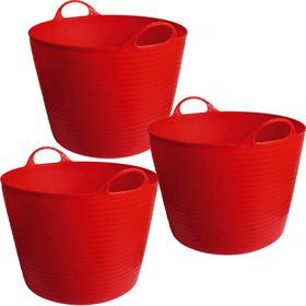 3er Pack flexibler Trog FlexBag 28l Fassungsvermögen in rot