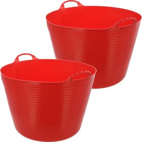 2er Pack flexibler Trog FlexBag 60l Fassungsvermögen in rot