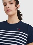 Tommy Hilfiger Rundhals T-Shirt partiell gestreift Style desert sky