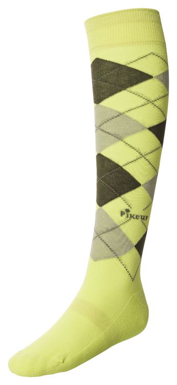 Pikeur Kniestrumpf Karo yellow/oliv Gr. 35-37