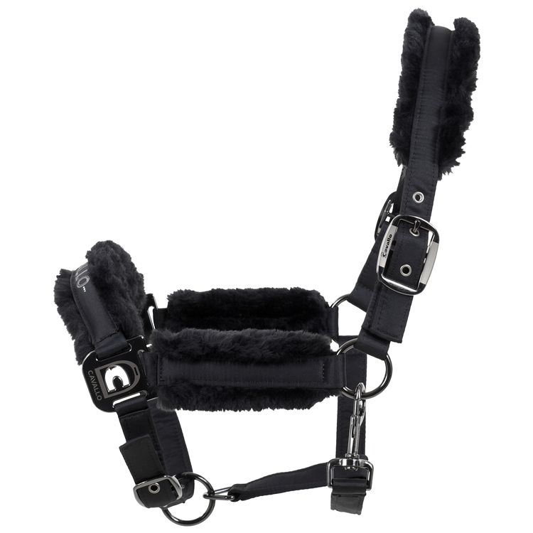 Cavallo Halfter HAFIDA Kunstfell in black