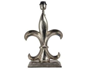 COLMORE Lampenfuß LILY Lilie Alu Silber Tischleuchte Lampe Tischlampe 48 cm