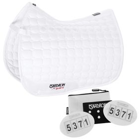 Set Eskadron Schabracke Glosse Compact weiß & Startnummern Set-Quick