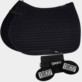 Set Eskadron Schabracke Cotton schwarz & Startnummern Set-Quick
