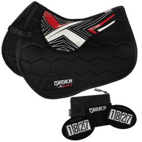 Set Eskadron Schabracke 3D Mesh Compact schwarz & Startnummern Set-Quick