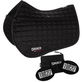 Set Eskadron Schabracke Glosse Compact schwarz & Startnummern Set-Quick