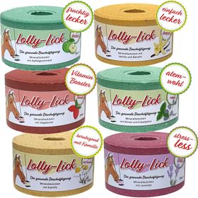 6er Pack Lolly-Lick (Apfel, Kamille, Lavendel, Hagebutte, Vanille&Banane, Minze&Eukalyptus)