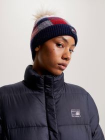 Tommy Hilfiger Equestrian Karo-Strick Pom Pom Beanie MULTI