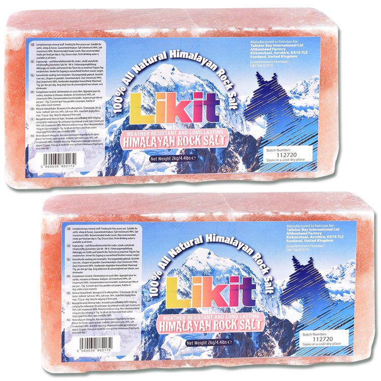 2er Pack Likit, Himalaya-Salz 2x 2kg Leckstein