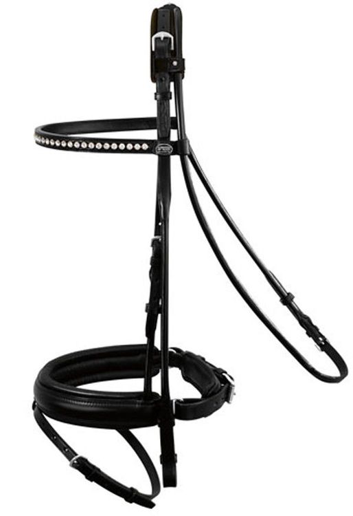 Trense  Neptune von Passier  , rundgenäht, schwarz, Edelstahl Beschläge