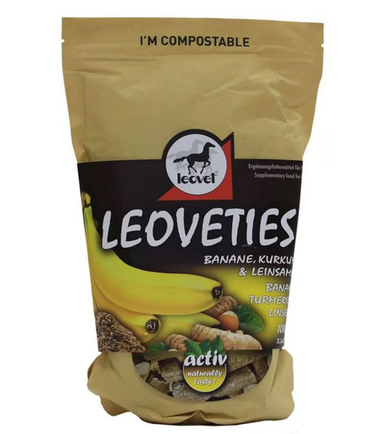 Leovet Leckerli LEOVETIES Banane Kurkuma Leinsamen für Pferde 1kg