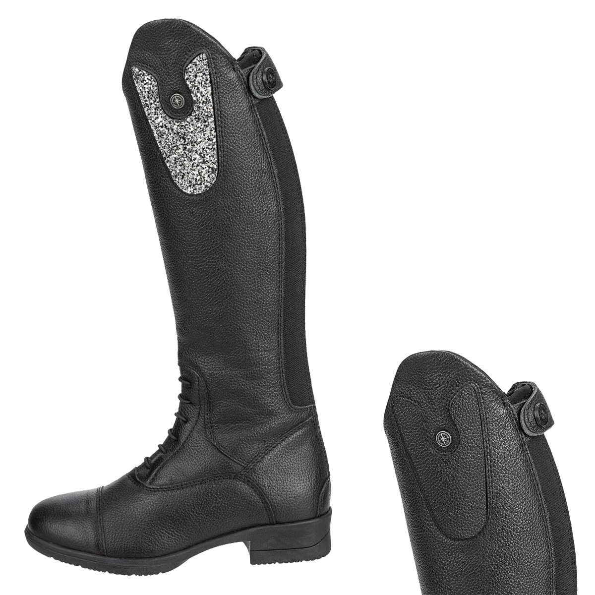 Südwind Stiefel Nova Kids Fun Leather in schwarz und black silver glitter