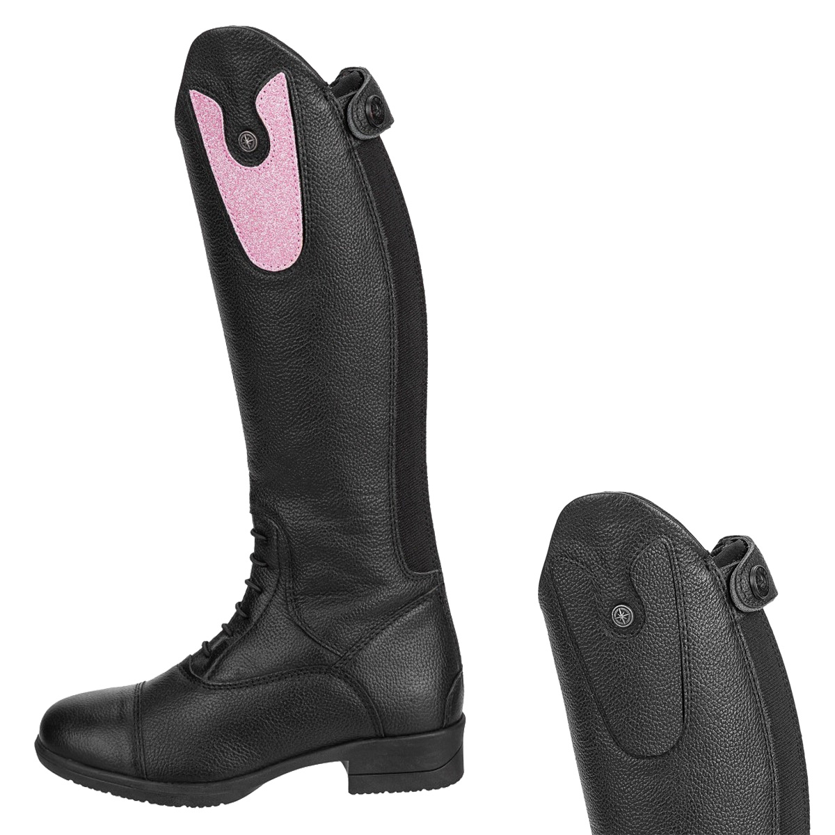 Südwind Stiefel Nova Kids Fun Leather in schwarz und rose glitter