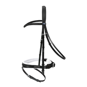 Passier Trense Apollo anatomisches Reithalfter Spezial Lackleder, weiß unterlegt